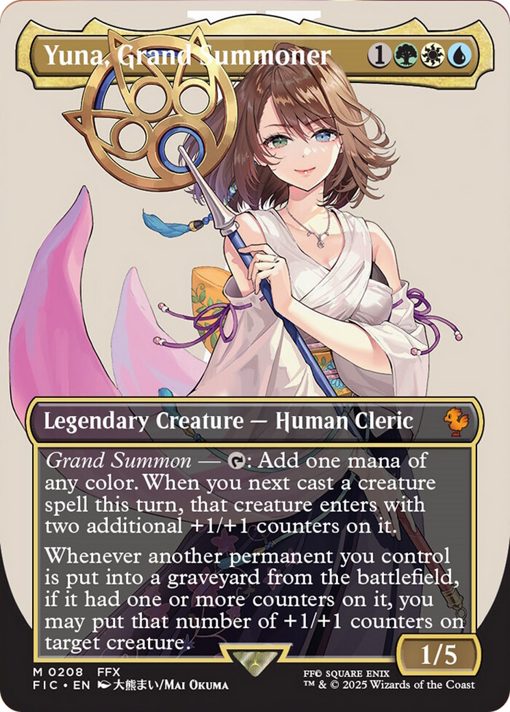 Yuna, Grand Summoner (Borderless) [FINAL FANTASY Commander] | Shuffle n Cut Hobbies & Games