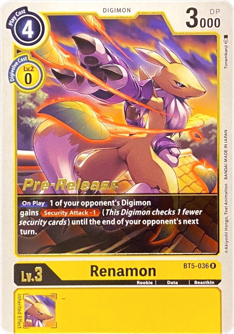 Renamon [BT5-036] [Battle of Omni Pre-Release Promos] | Shuffle n Cut Hobbies & Games