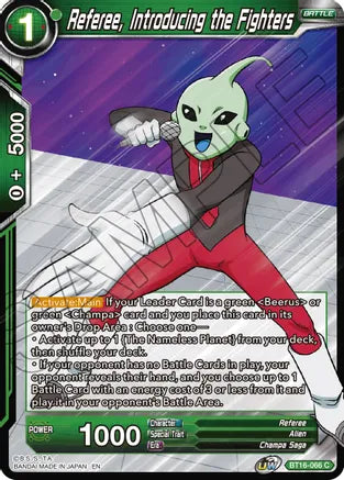Referee, Introducing the Fighters (BT16-066) [Realm of the Gods] | Shuffle n Cut Hobbies & Games
