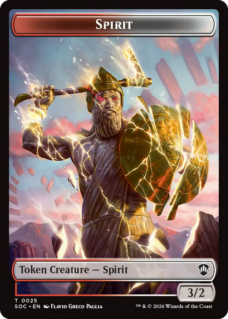 Spirit (0025) // Copy Double-Sided Token [Secrets of Strixhaven Commander Tokens] | Shuffle n Cut Hobbies & Games