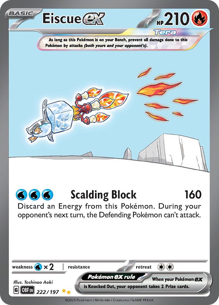 Eiscue ex (222/197) [Scarlet & Violet: Obsidian Flames] | Shuffle n Cut Hobbies & Games