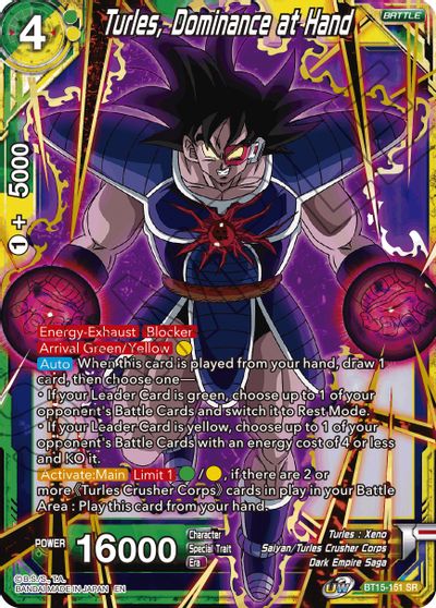 Turles, Dominance at Hand (BT15-151) [Saiyan Showdown] | Shuffle n Cut Hobbies & Games