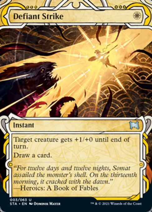 Defiant Strike (Foil Etched) [Strixhaven: Mystical Archive] | Shuffle n Cut Hobbies & Games