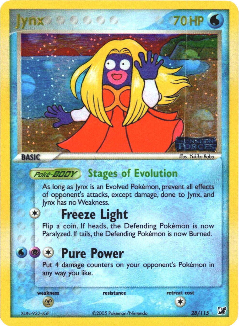 Jynx (28/115) (Stamped) [EX: Unseen Forces] | Shuffle n Cut Hobbies & Games