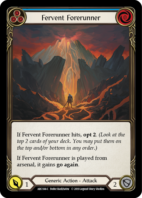Fervent Forerunner (Blue) [ARC184-C] (Arcane Rising)  1st Edition Normal | Shuffle n Cut Hobbies & Games