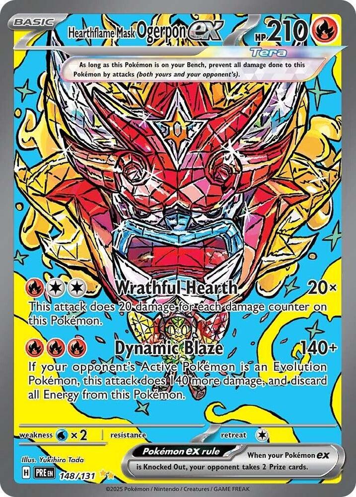 Hearthflame Mask Ogerpon ex (148/131) [Scarlet & Violet: Prismatic Evolutions] | Shuffle n Cut Hobbies & Games