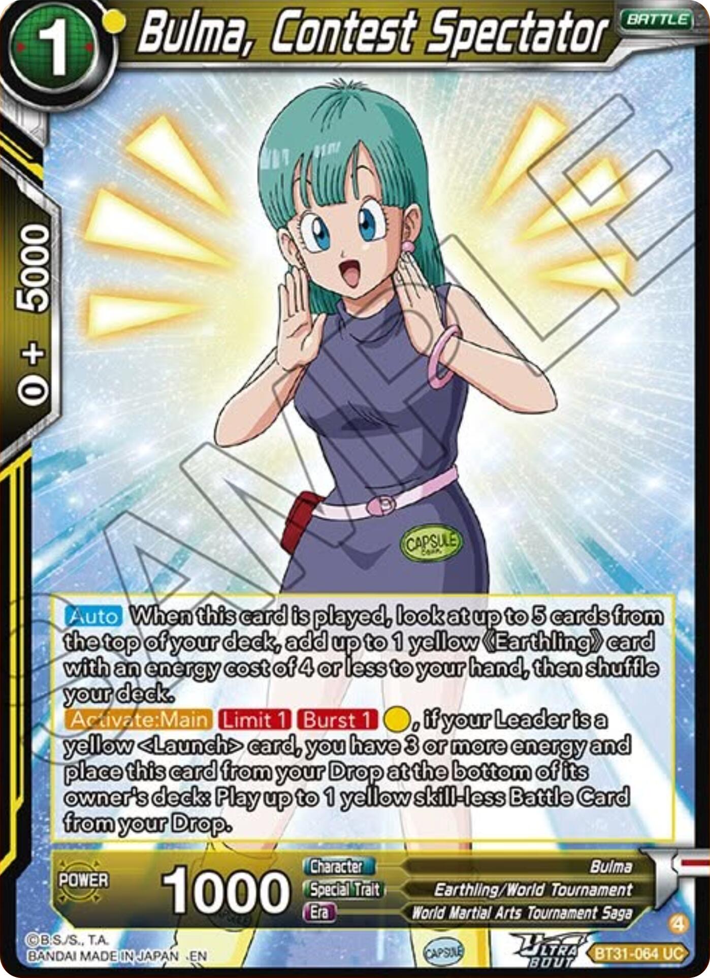 Bulma, Contest Spectator (BT31-064) [Impact Beyond Dimensions] | Shuffle n Cut Hobbies & Games