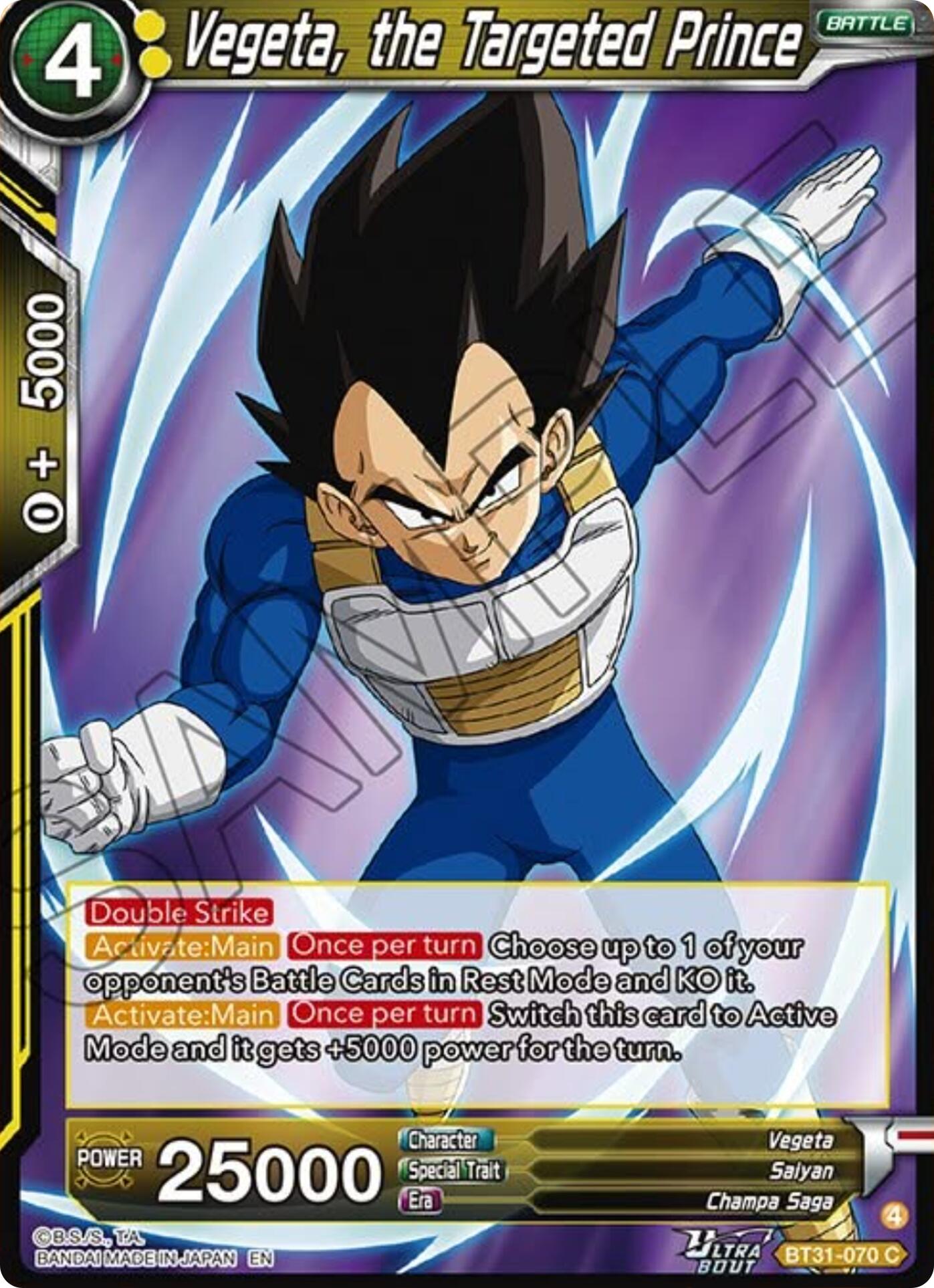 Vegeta, the Targeted Prince (BT31-070) [Impact Beyond Dimensions] | Shuffle n Cut Hobbies & Games