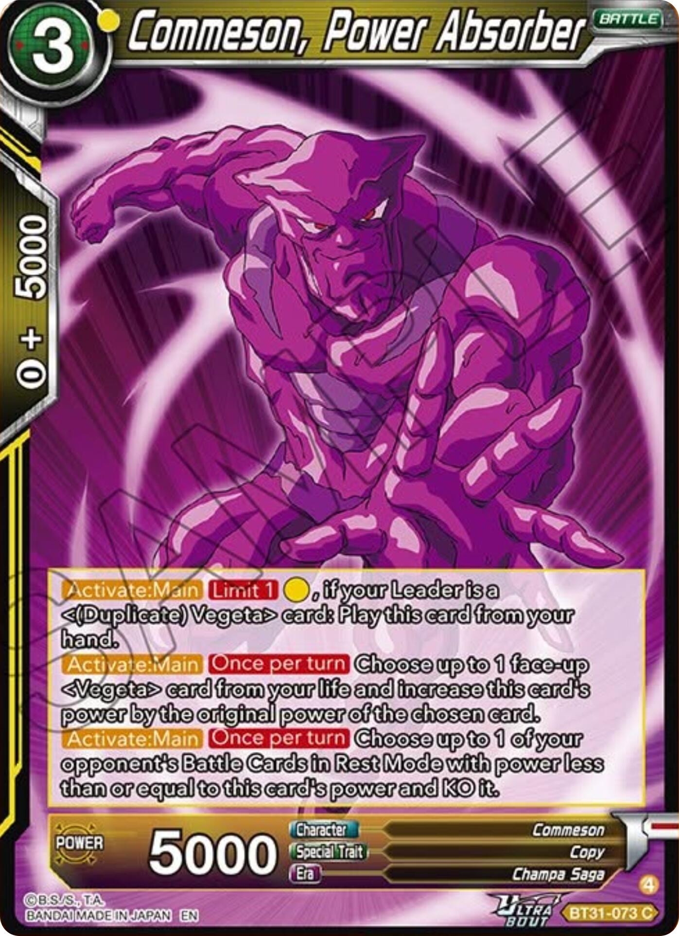 Commeson, Power Absorber (BT31-073) [Impact Beyond Dimensions] | Shuffle n Cut Hobbies & Games