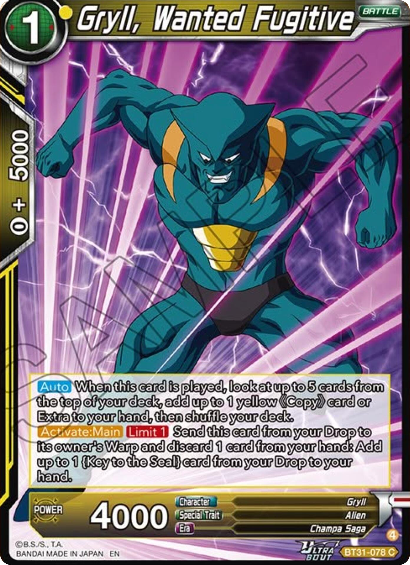 Gryll, Wanted Fugitive (BT31-078) [Impact Beyond Dimensions] | Shuffle n Cut Hobbies & Games