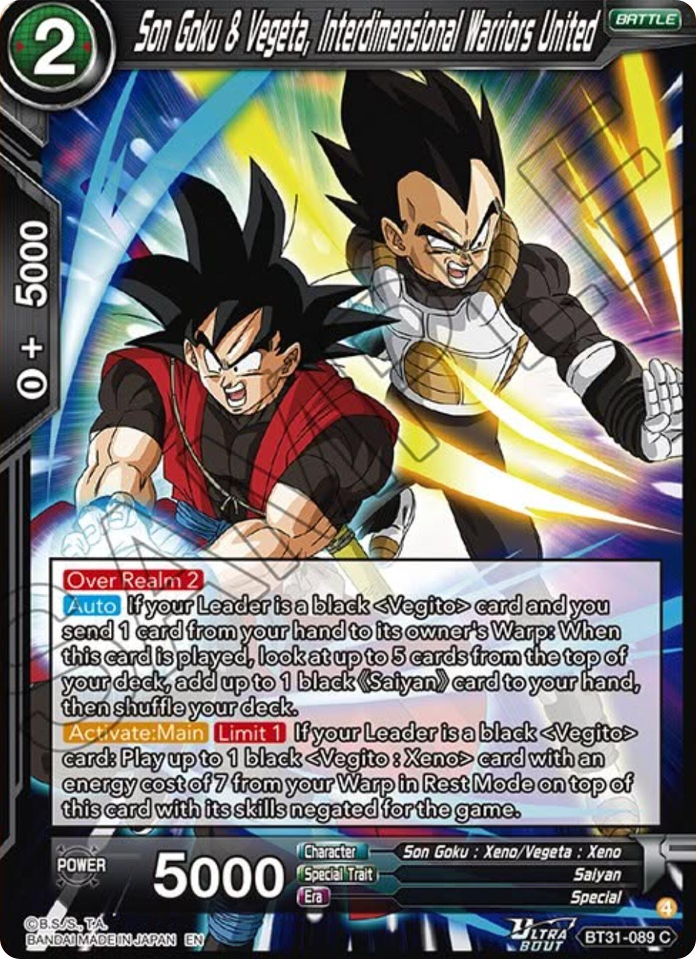 Son Goku & Vegeta, Interdimensional Warriors United (BT31-089) [Impact Beyond Dimensions] | Shuffle n Cut Hobbies & Games