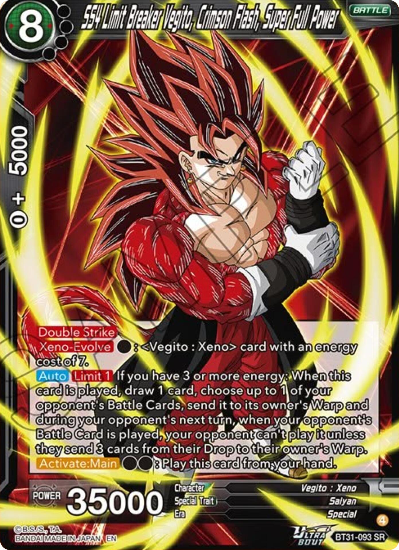 SS4 Limit Breaker Vegito, Crimson Flash, Super Full Power (BT31-093) [Impact Beyond Dimensions] | Shuffle n Cut Hobbies & Games