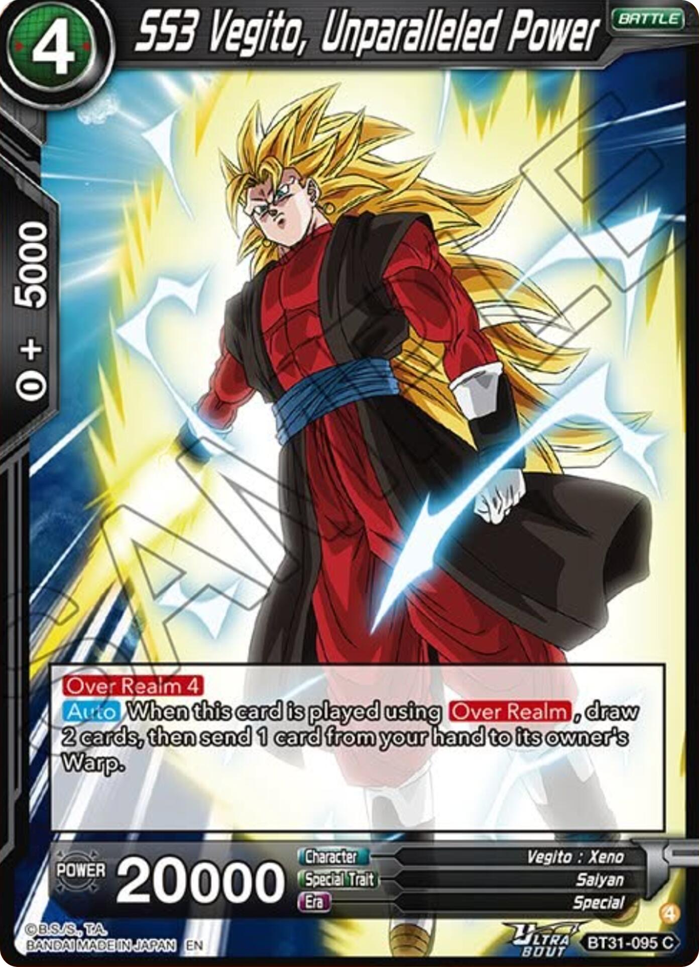 SS3 Vegito, Unparalleled Power (BT31-095) [Impact Beyond Dimensions] | Shuffle n Cut Hobbies & Games