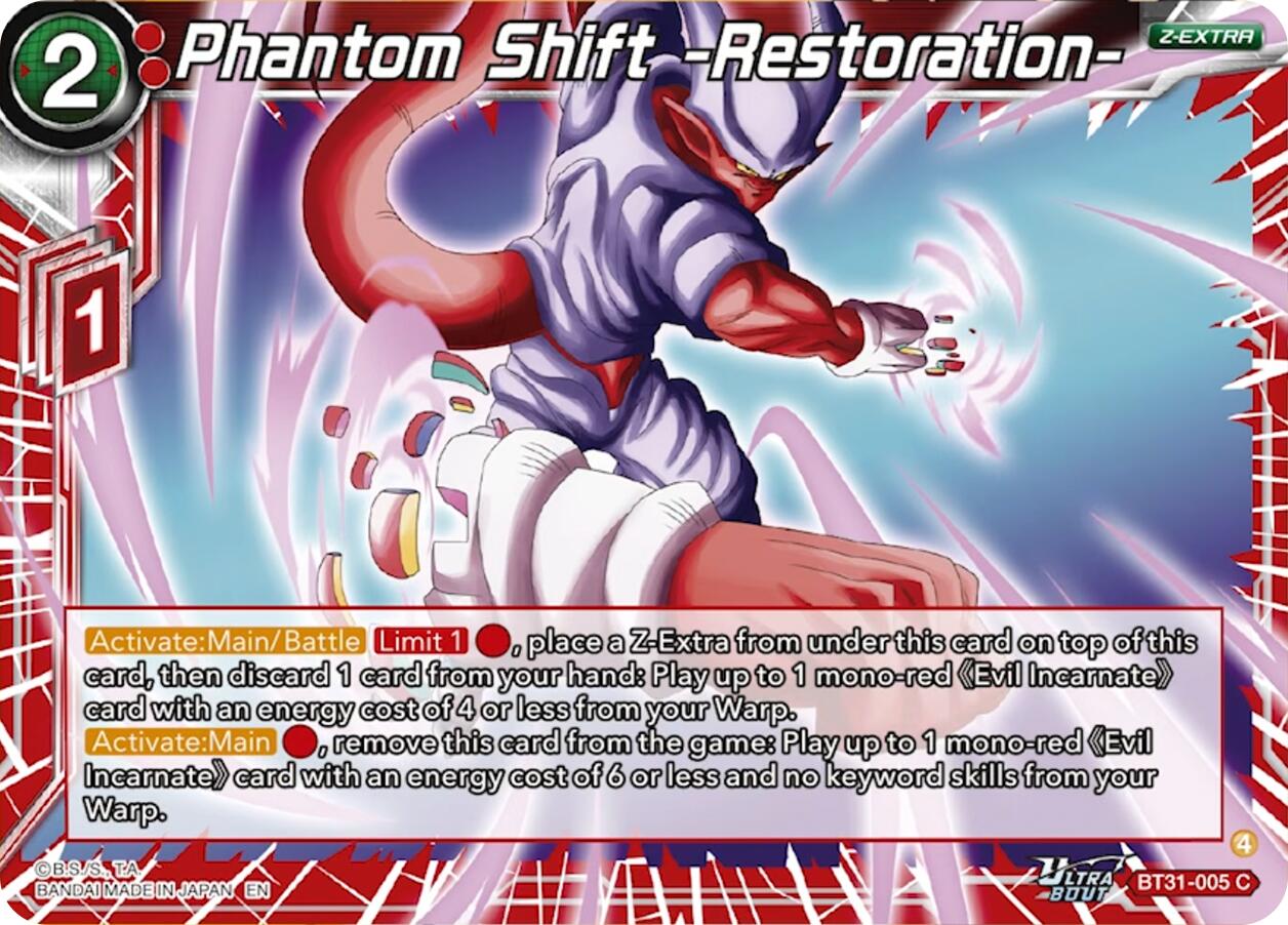 Phantom Shift -Restoration- (BT31-005) [Impact Beyond Dimensions] | Shuffle n Cut Hobbies & Games