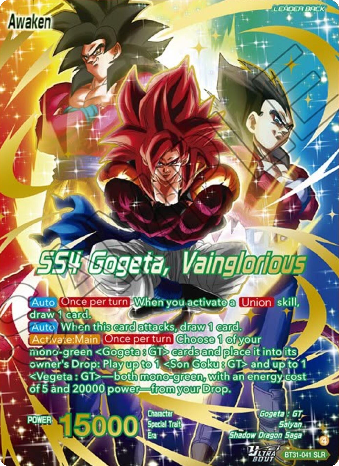 SS4 Son Goku & SS4 Vegeta // SS4 Gogeta, Vainglorious (SLR) (BT31-041) [Impact Beyond Dimensions] | Shuffle n Cut Hobbies & Games