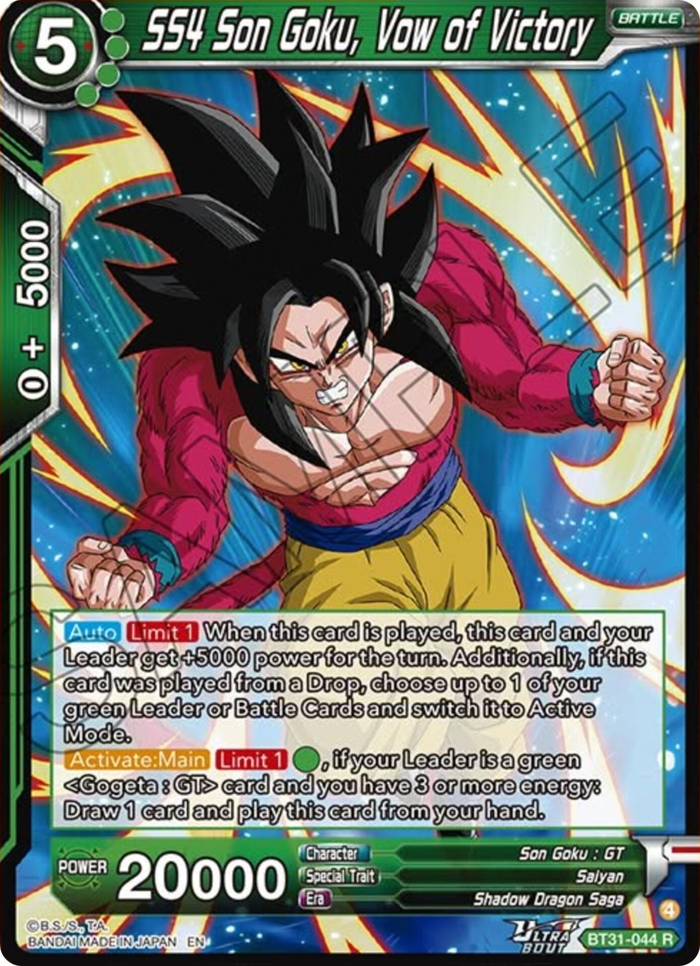 SS4 Son Goku, Vow of Victory (BT31-044) [Impact Beyond Dimensions] | Shuffle n Cut Hobbies & Games
