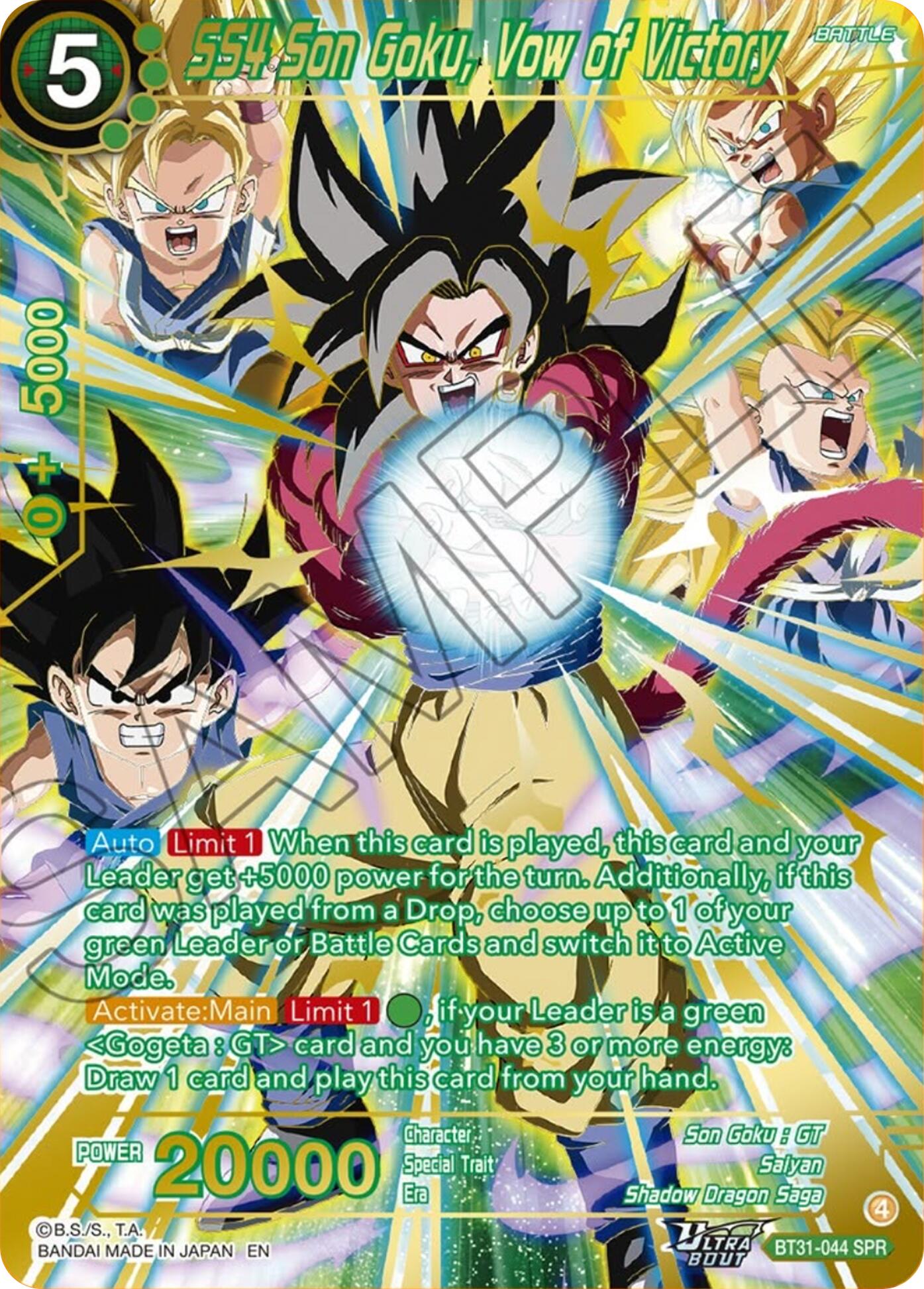 SS4 Son Goku, Vow of Victory (SPR) (BT31-044) [Impact Beyond Dimensions] | Shuffle n Cut Hobbies & Games
