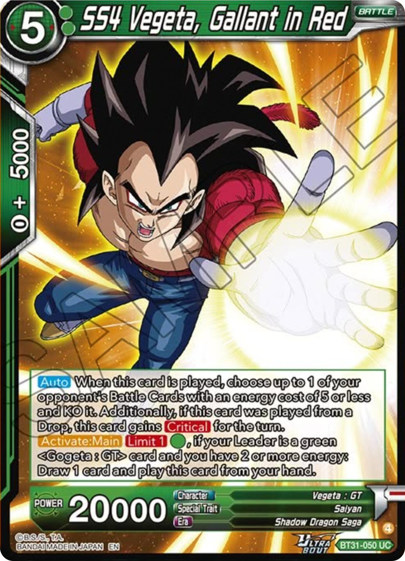 SS4 Vegeta, Gallant in Red (BT31-050) [Impact Beyond Dimensions] | Shuffle n Cut Hobbies & Games