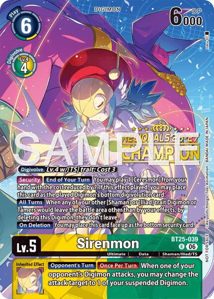 Sirenmon [BT25-039] (Regionals 26-27 Season 2 Champion) [Dual Revolution] | Shuffle n Cut Hobbies & Games