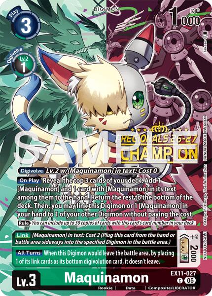Maquinamon [EX11-027] (Regionals 26-27 Season 2 Champion) [Dawn of Liberator] | Shuffle n Cut Hobbies & Games