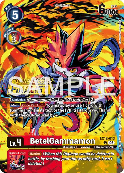 BetelGammamon [EX12-013] (Regionals 26-27 Season 2 Finalist) [Digital World Shambala] | Shuffle n Cut Hobbies & Games