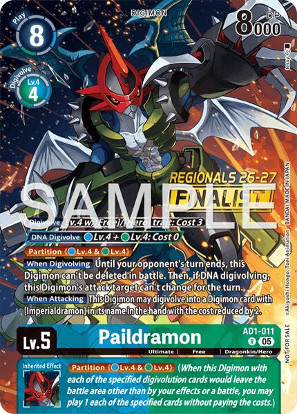 Paildramon [AD1-011] - AD1-011 (Regionals 26-27 Season 2 Finalist) [Advanced Booster Digimon Generation] | Shuffle n Cut Hobbies & Games