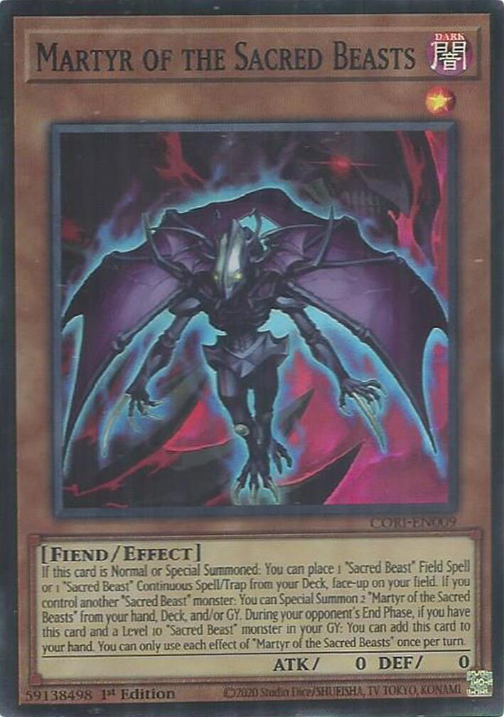 Martyr of the Sacred Beasts [CORI-EN009] Super Rare | Shuffle n Cut Hobbies & Games