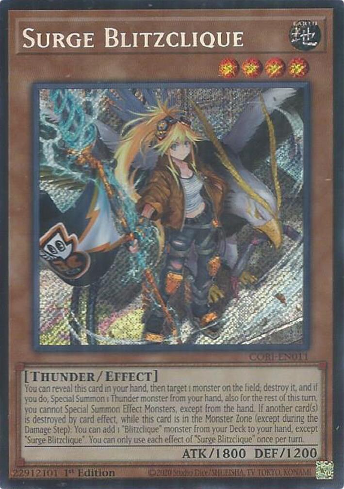 Surge Blitzclique [CORI-EN011] Secret Rare | Shuffle n Cut Hobbies & Games