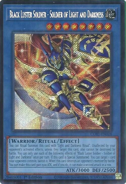 Black Luster Soldier - Soldier of Light and Darkness (Secret Rare) [CORI-EN028] Secret Rare | Shuffle n Cut Hobbies & Games