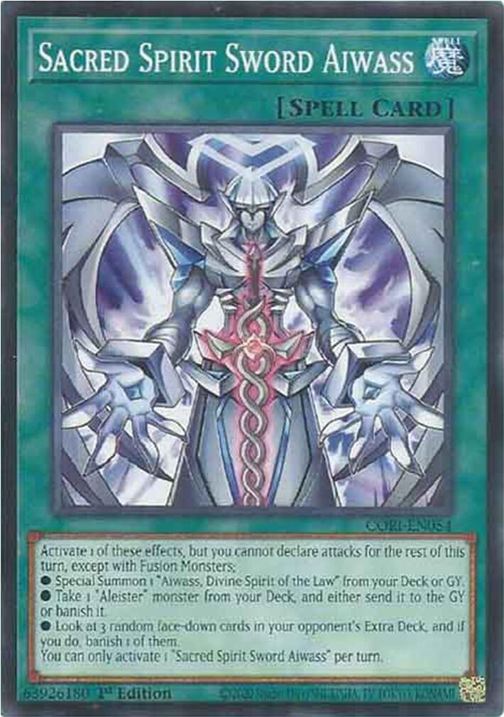Sacred Spirit Sword Aiwass [CORI-EN054] Common | Shuffle n Cut Hobbies & Games
