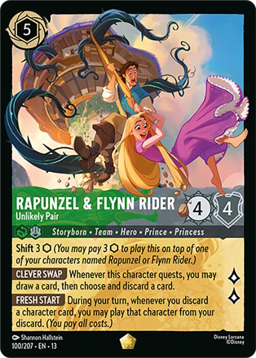 Rapunzel & Flynn Rider - Unlikely Pair (100/204) [Attack of the Vine!] | Shuffle n Cut Hobbies & Games