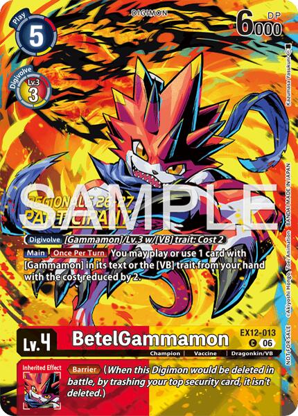 BetelGammamon [EX12-013] (Regionals 26-27 Season 2 Participant) [Digital World Shambala] | Shuffle n Cut Hobbies & Games