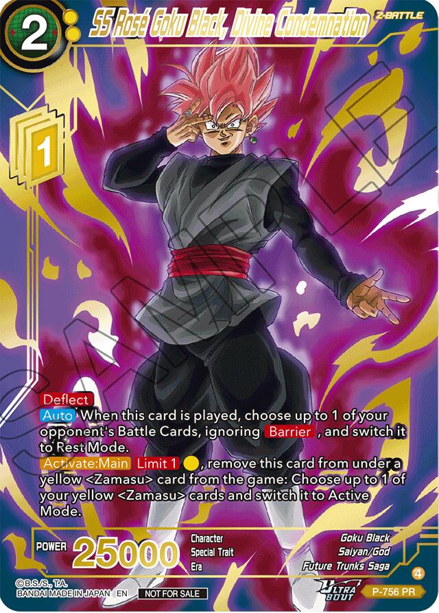 SS Rose Goku Black, Divine Condemnation (Gold Stamped) (P-756) [Promotion Cards] | Shuffle n Cut Hobbies & Games