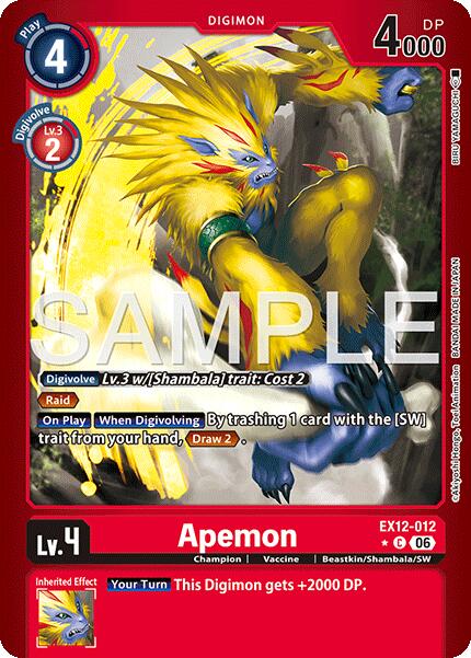 Apemon [EX12-012] (Limited Foil) [Digital World Shambala] | Shuffle n Cut Hobbies & Games
