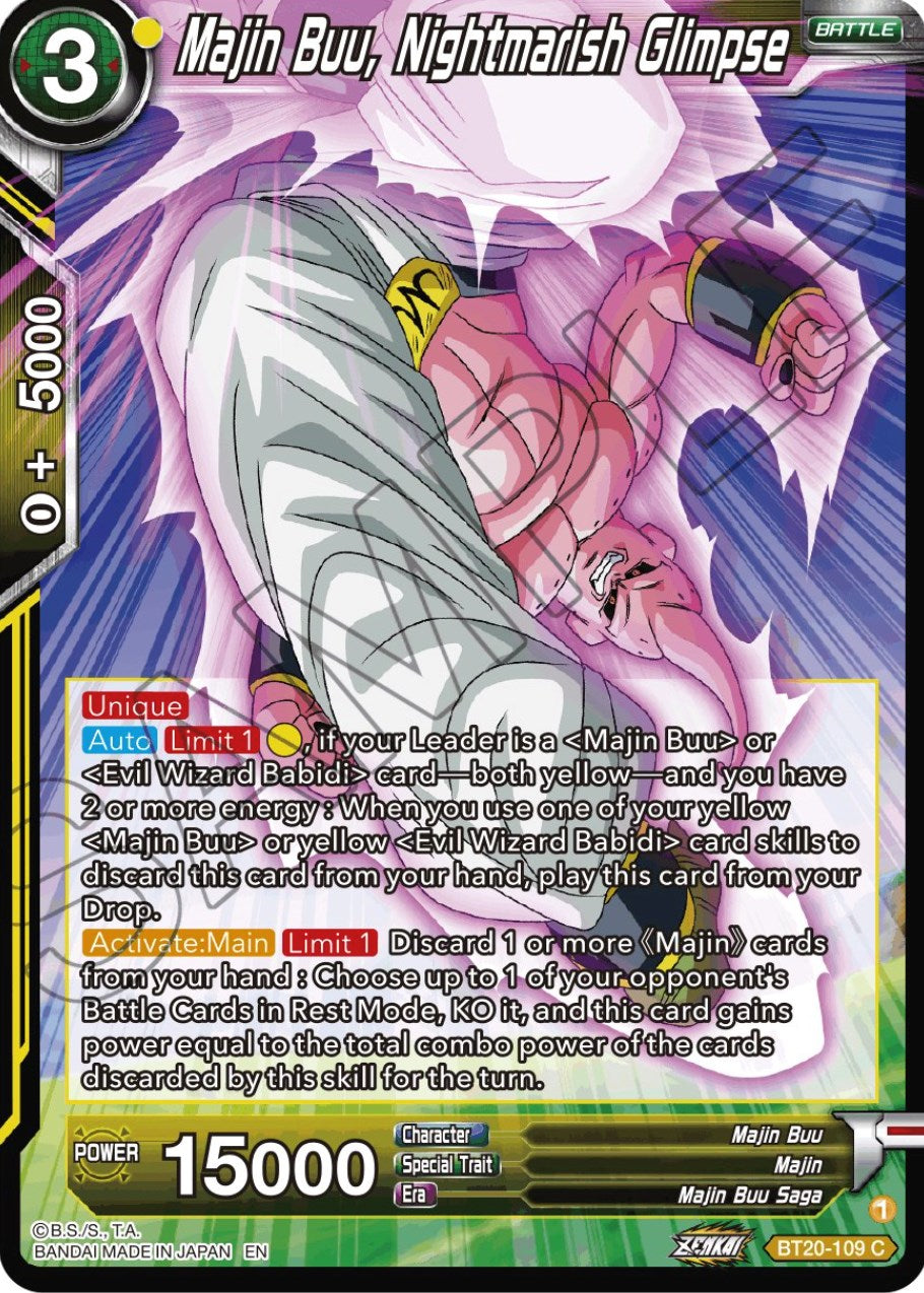Majin Buu, Nightmarish Glimpse (BT20-109) [Power Absorbed] | Shuffle n Cut Hobbies & Games