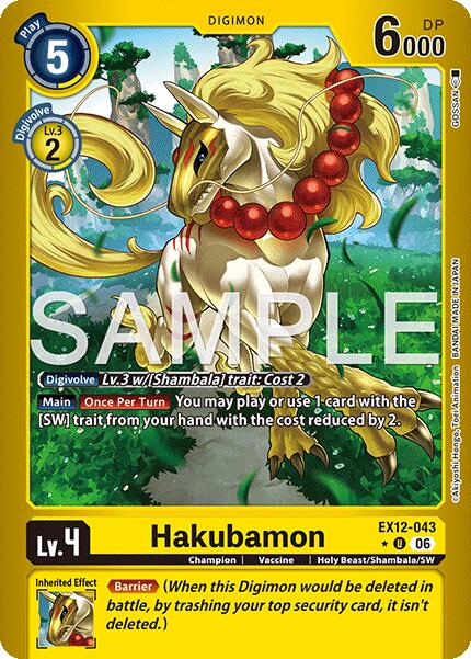Hakubamon [EX12-043] (Limited Foil) [Digital World Shambala] | Shuffle n Cut Hobbies & Games