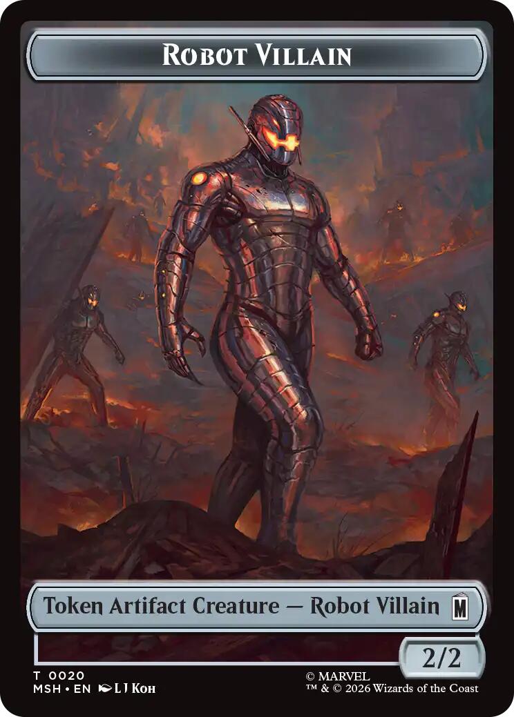 Hero // Robot Villain Double-Sided Token [Marvel Super Heroes Tokens] | Shuffle n Cut Hobbies & Games