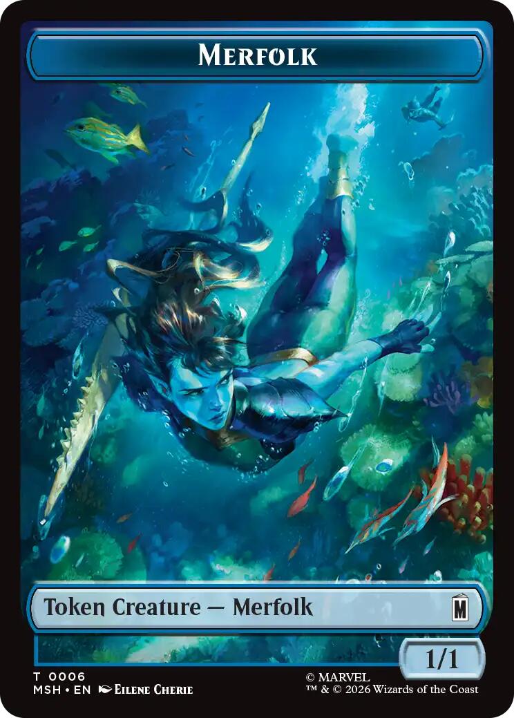 Merfolk // Doombot Double-Sided Token [Marvel Super Heroes Tokens] | Shuffle n Cut Hobbies & Games