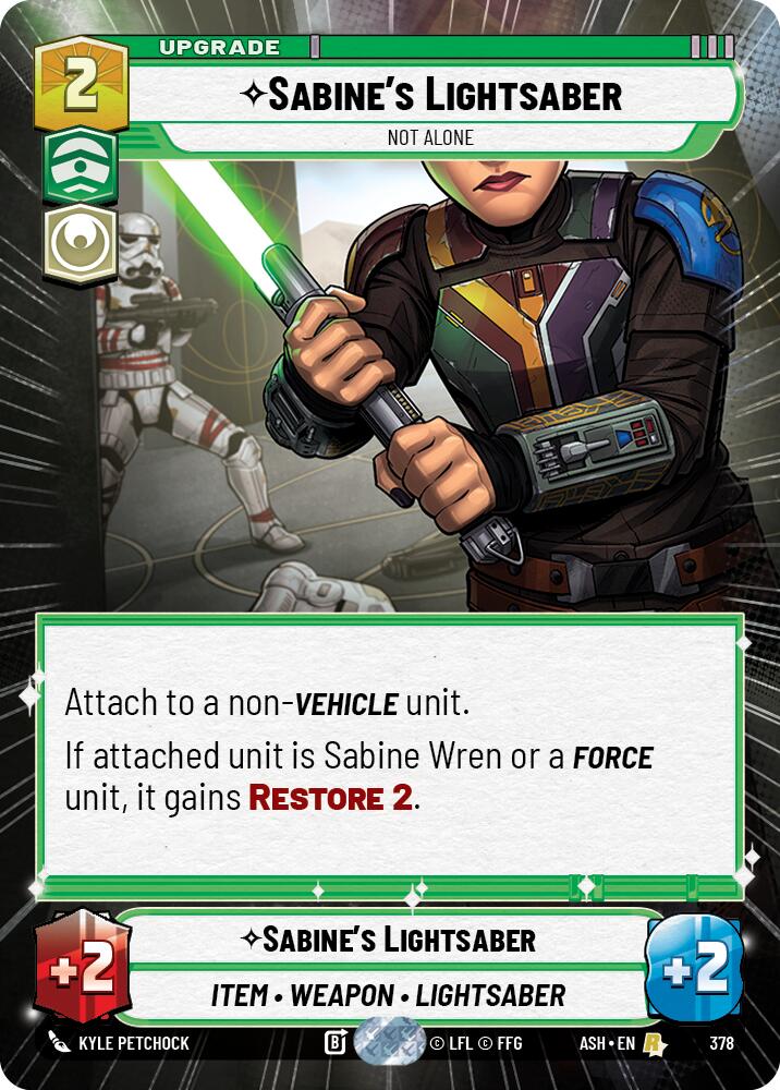 Sabine's Lightsaber - Not Alone (378) (Hyperspace) (378) [Ashes of the Empire] | Shuffle n Cut Hobbies & Games