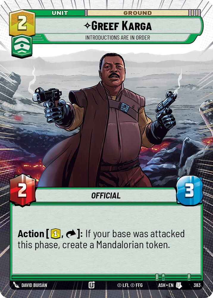 Greef Karga - Introductions are in Order (383) (Hyperspace) (383) [Ashes of the Empire] | Shuffle n Cut Hobbies & Games
