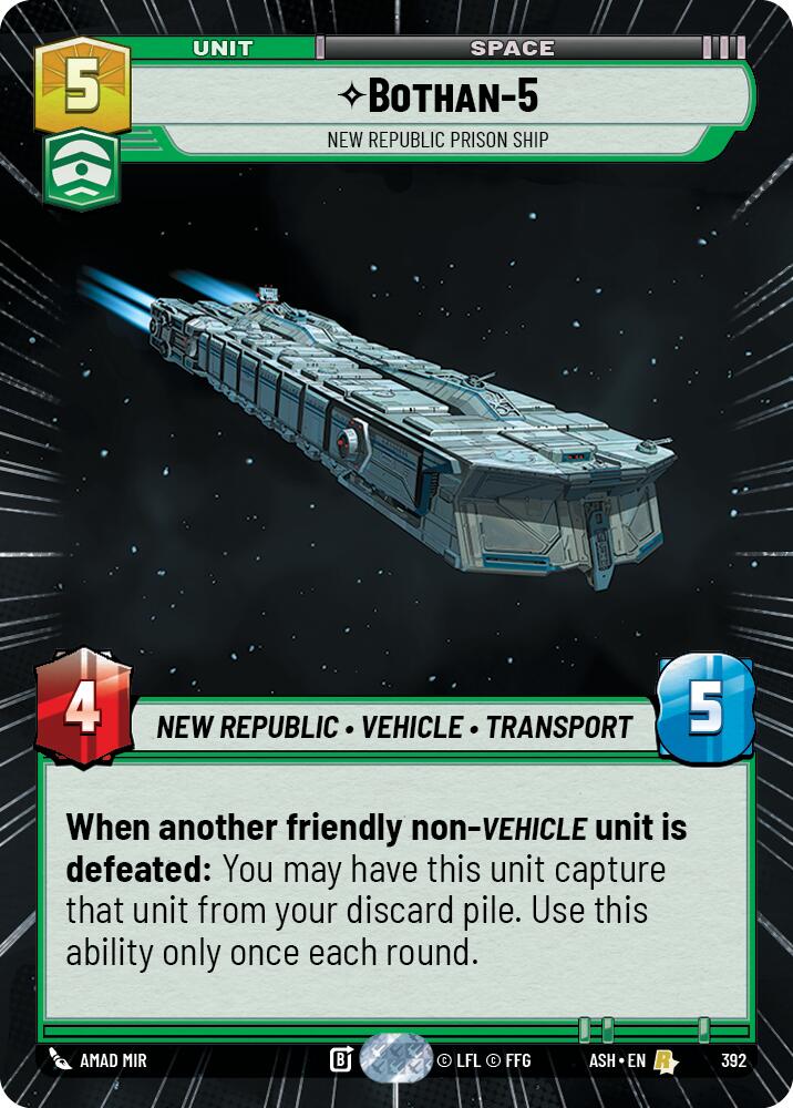Bothan-5 - New Republic Prison Ship (392) (Hyperspace) (392) [Ashes of the Empire] | Shuffle n Cut Hobbies & Games