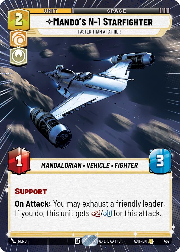 Mando's N-1 Starfighter - Faster than a Fathier (467) (Hyperspace) (467) [Ashes of the Empire] | Shuffle n Cut Hobbies & Games