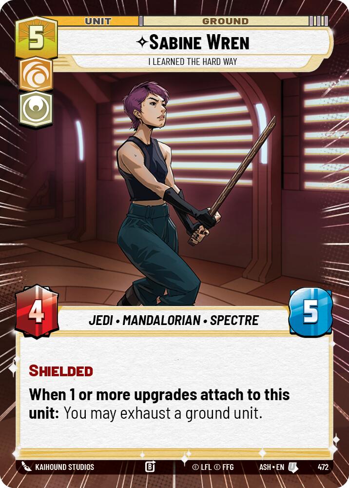 Sabine Wren - I Learned the Hard Way (472) (Hyperspace) (472) [Ashes of the Empire] | Shuffle n Cut Hobbies & Games
