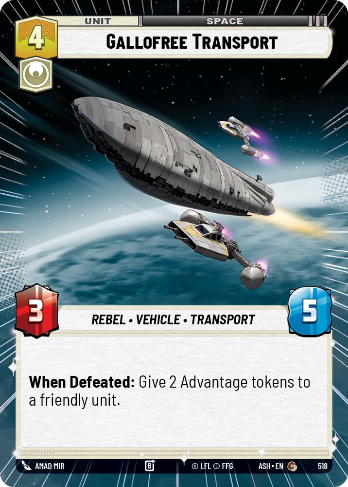 Gallofree Transport (518) (Hyperspace) (518) [Ashes of the Empire] | Shuffle n Cut Hobbies & Games