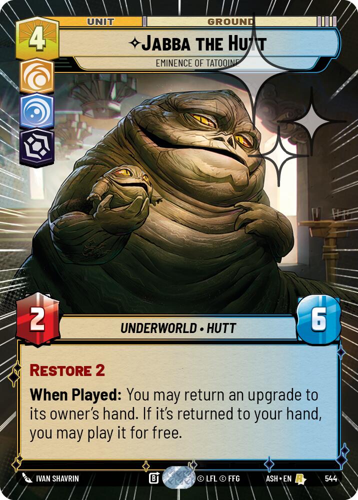 Jabba the Hutt - Eminence of Tatooine (544) (Hyperspace Foil) (544) [Ashes of the Empire] | Shuffle n Cut Hobbies & Games