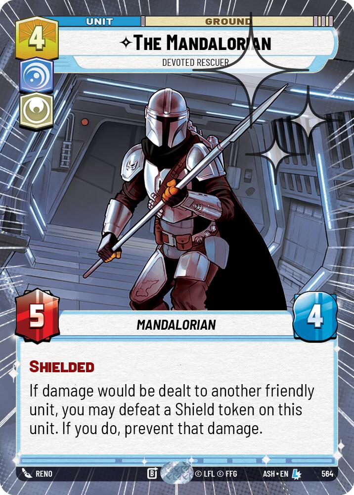 The Mandalorian - Devoted Rescuer (564) (Hyperspace Foil) (564) [Ashes of the Empire] | Shuffle n Cut Hobbies & Games