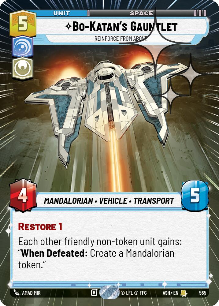 Bo-Katan's Gauntlet - Reinforce from Above (565) (Hyperspace Foil) (565) [Ashes of the Empire] | Shuffle n Cut Hobbies & Games