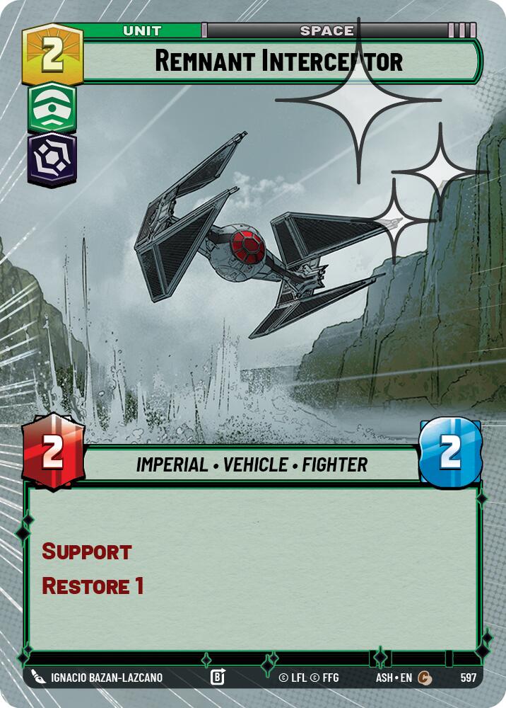 Remnant Interceptor (597) (Hyperspace Foil) (597) [Ashes of the Empire] | Shuffle n Cut Hobbies & Games