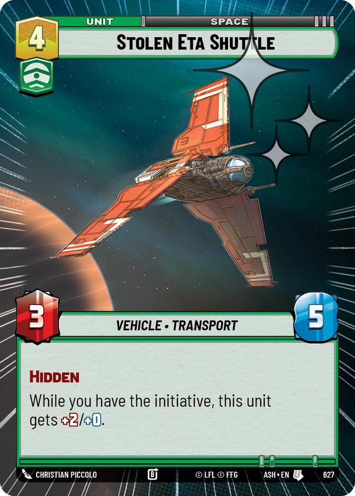 Stolen Eta Shuttle (627) (Hyperspace Foil) (627) [Ashes of the Empire] | Shuffle n Cut Hobbies & Games