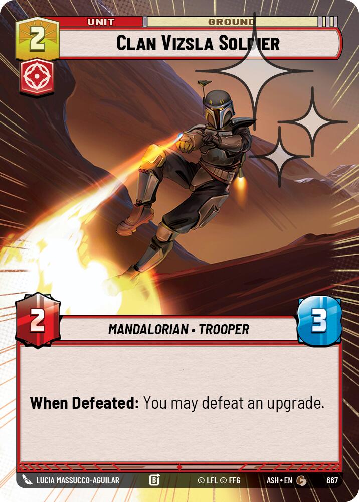 Clan Vizsla Soldier (667) (Hyperspace Foil) (667) [Ashes of the Empire] | Shuffle n Cut Hobbies & Games